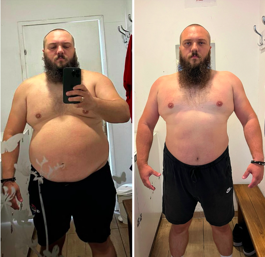 💥 Novi rezultat u timu 💥 Slika lijevo 134kg. Slika desno 121kg. -Napredak klijenta, drugara za 40 dana saradnje. U ovih 40 dana izgubili smo 13kg. Pored izgubljene kilaže u struku smo istopili 11cm, obim bicepsa porastao za 1.5cm dok nam je obim noge spao za 3cm. -Što se tiče ishrane i makrosa, od obaveza i posla nije uspio da isprati sve 100% s tim da je dnevni unos proteina bio iznad 150g. -Kardio treninge nije radio! -Bravo bruda ja sam prezadovoljan, dalje nastavljamo još jače i sa treninzima snage i ishranom. Kardio treninge polako ubacujemo od sledeće sedmice. Cilj nam je 100kg. Uskoro “update” !!