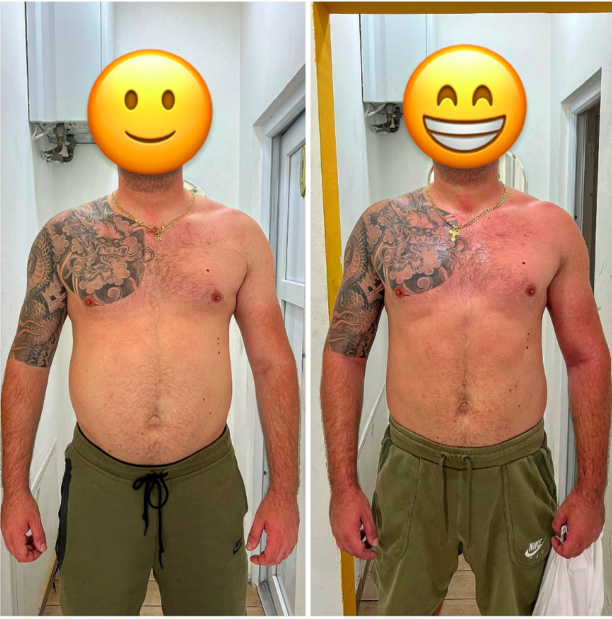 💥Novi rezultat u timu💥 Slika lijevo 106kg. Slika desno 98kg. -Napredak klijenta za 30dana saradnje. U ovih 30 dana izgubili smo 8kg. Pored izgubljene kilaže u struku smo istopili 10,5cm. Ruka nam je skočila sa 41,5cm na 43cm, dok nam je noga spala sa 63cm na 61,5cm. -Ishrana nije ispraćena kako treba, ali i pored toga rezultati su prisutni. -Kardio rađen posle svakog težinskog treninga 30min. -Svaka čast bruda, idemo još jače sad. 👏🏻⏳